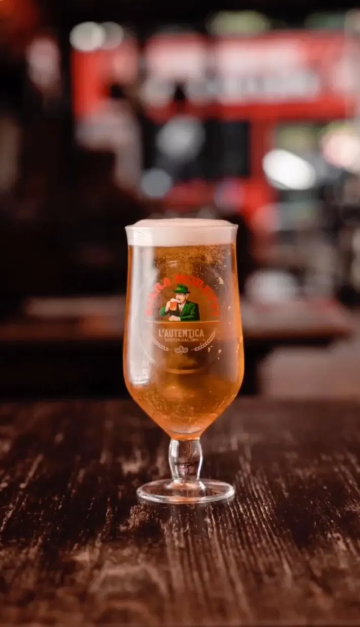 Birra Moretti served at La Divina on matchday