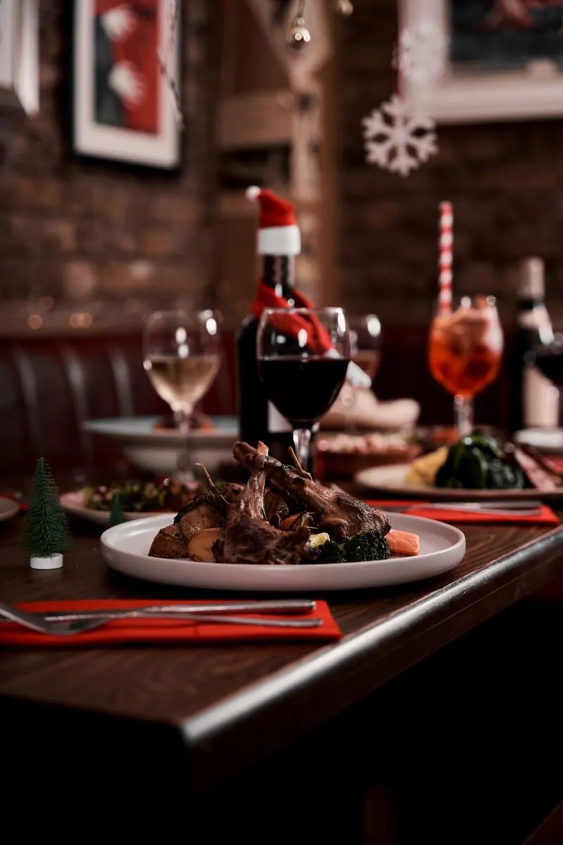 A festive main course served at La Divina