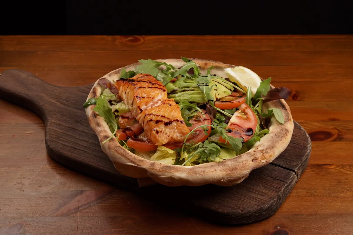 Healthy salad dish at La Divina