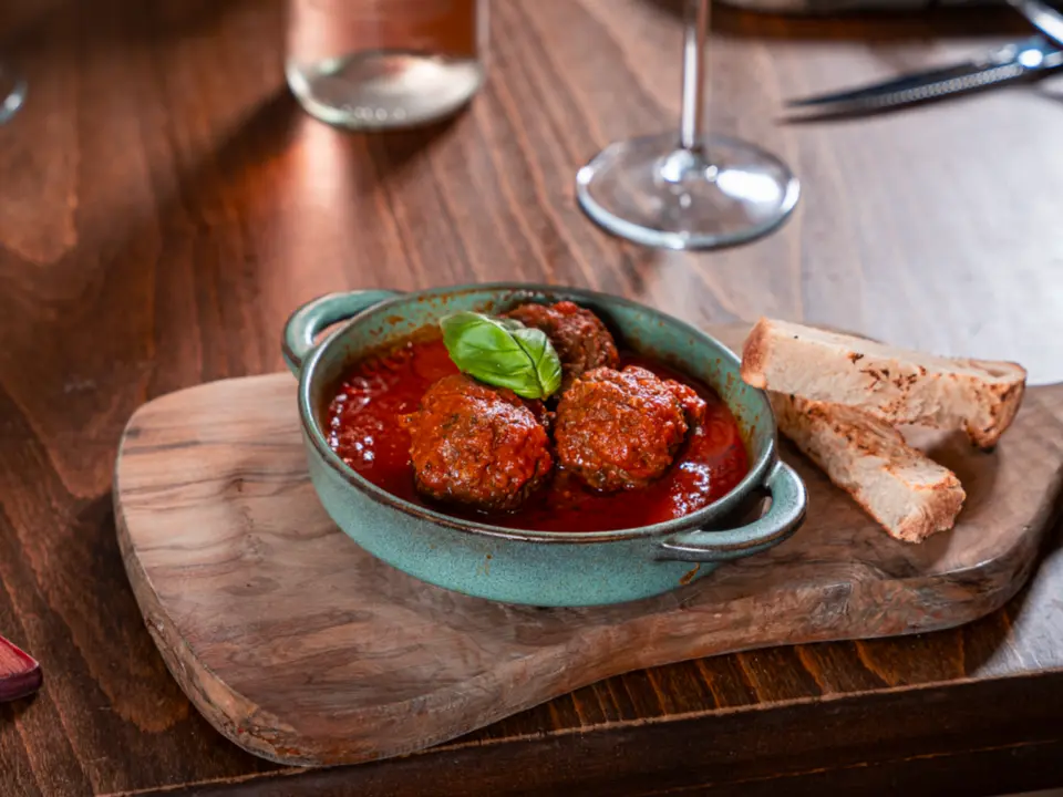 Polpette al sugo served at La Divina Italian Restaurant in Islington