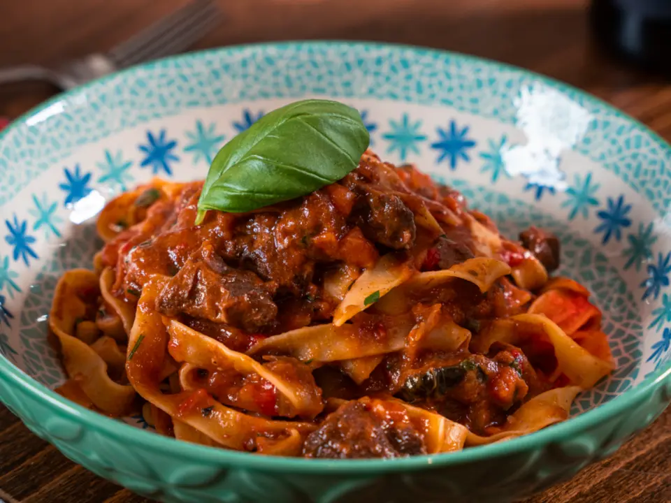 Fresh pasta with rich ragu served at La Divina in Islington