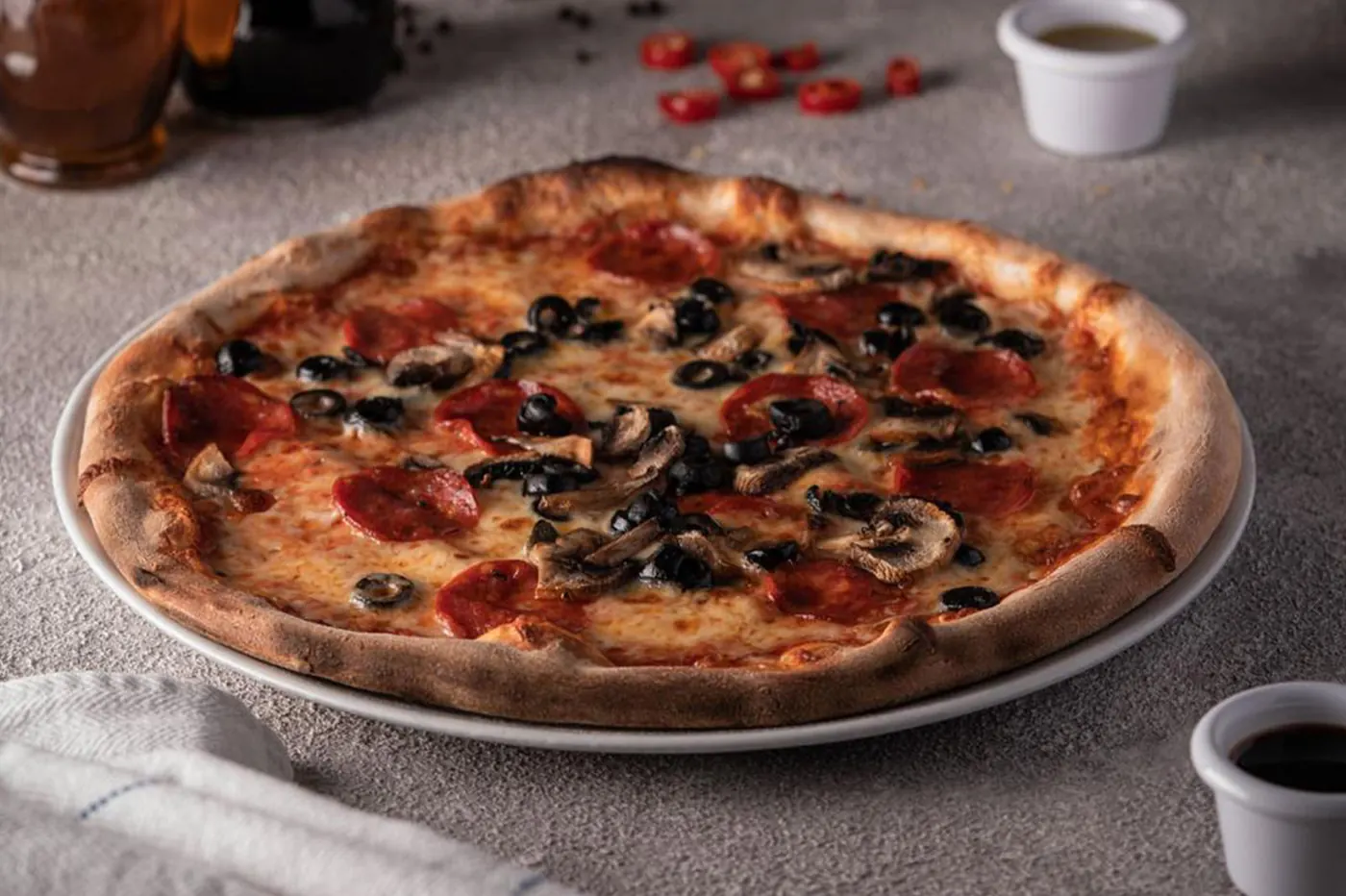 Hand-stretched pizza served at La Divina